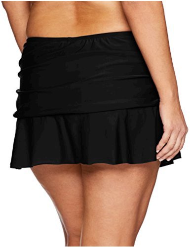 24th And Ocean Womens Plus Size Ruffle Skirted Hipster Bikini Black Size 160 M Ebay 6242