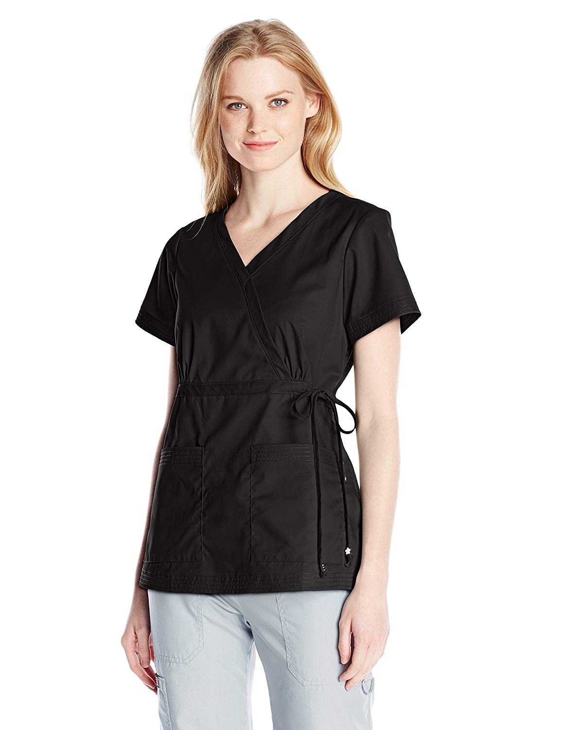 Download KOI Women's Katelyn Easy-fit Mock-wrap Scrub Top with ...