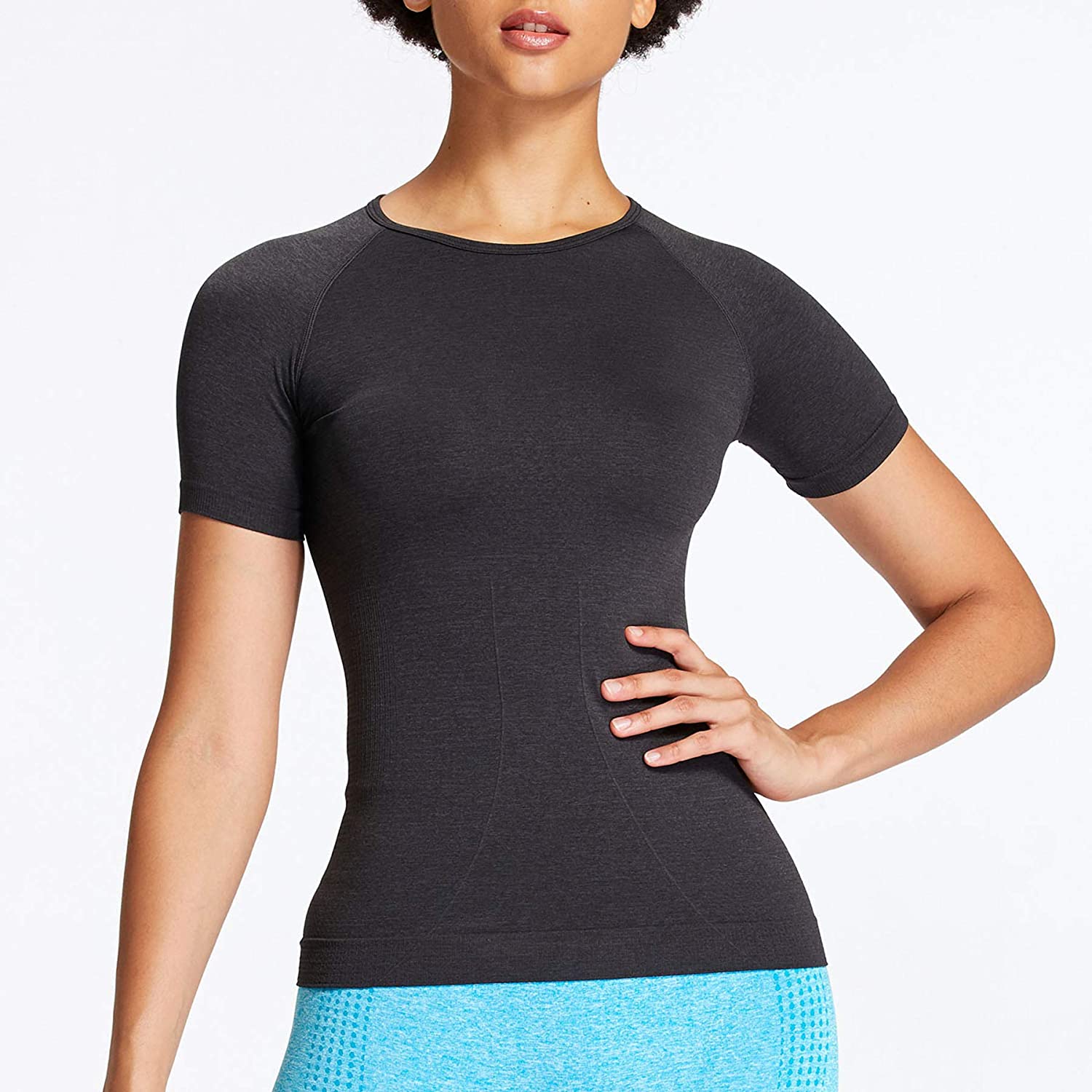 Women�s Workout Vital Short Sleeve Seamless Crop Top Gym