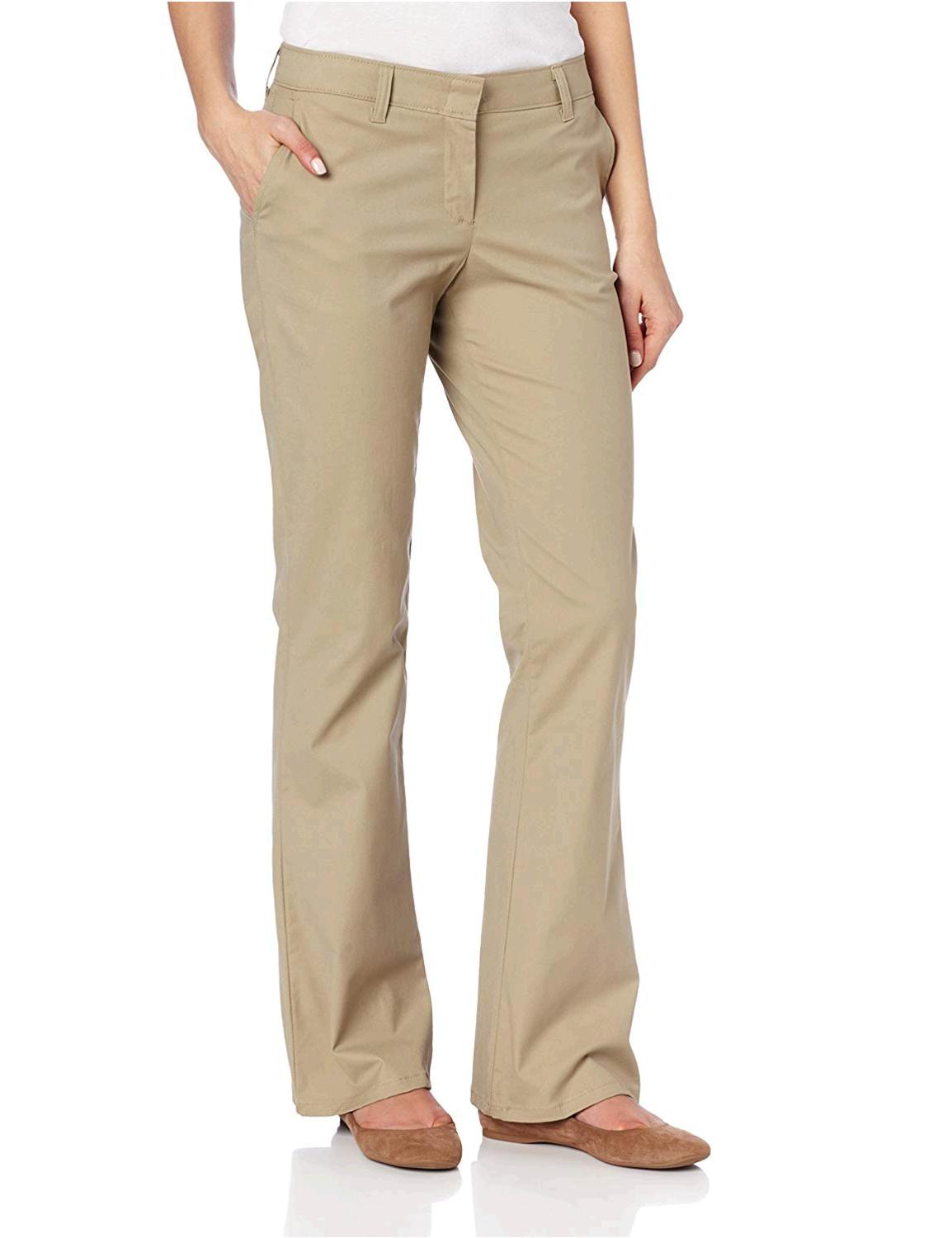 Dickies Women's Flat Front Stretch Twill Pant Slim Fit, Desert Sand, Size  12.0 3 | eBay