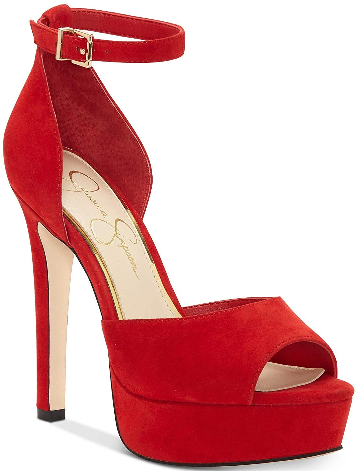 Jessica Simpson Womens Beeya Fabric Peep Toe Special Occasion, Red ...