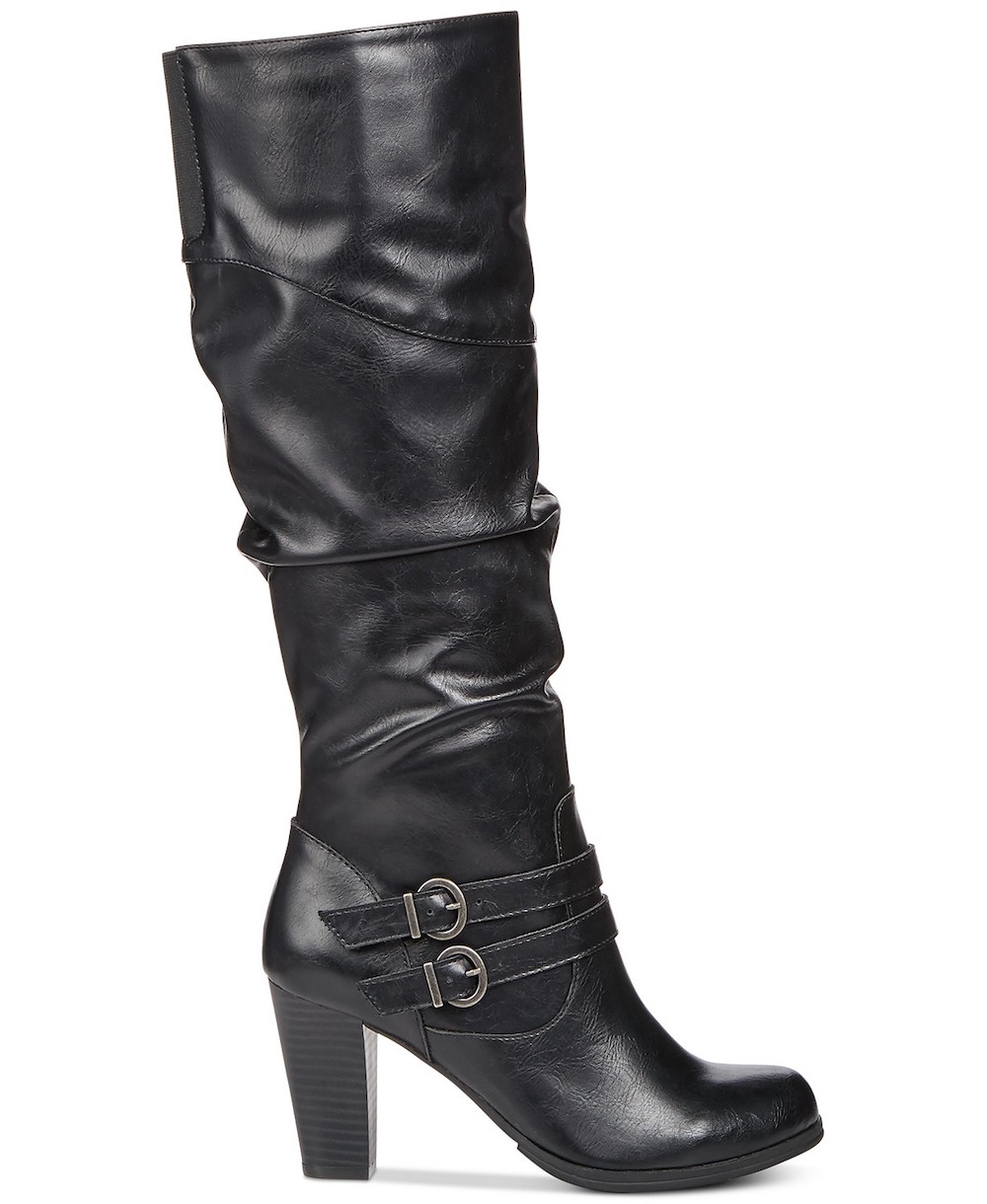 Style & Co. Womens Sana Almond Toe Knee High Fashion Boots, Black, Size ...