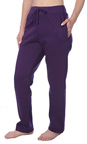 Woman Drawstring Pocket Sweatpants Available in Plus, Solid Purple