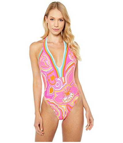 Trina Turk Women s V Plunge Multi the Anniversary Morning Sunrise 