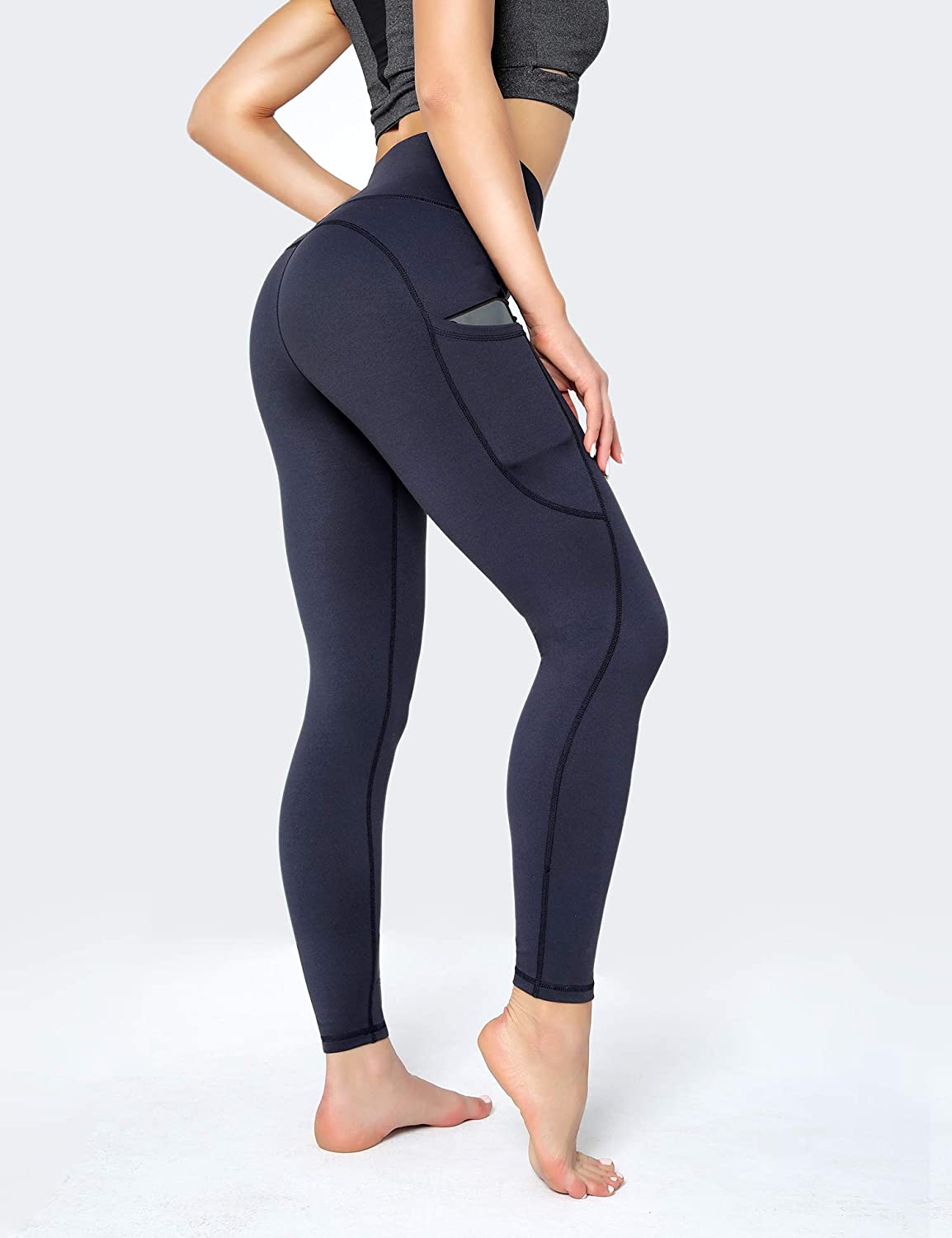 POSHDIVAH Ultra Soft Yoga Pants for Women High Waisted, Eclipse Blue ...