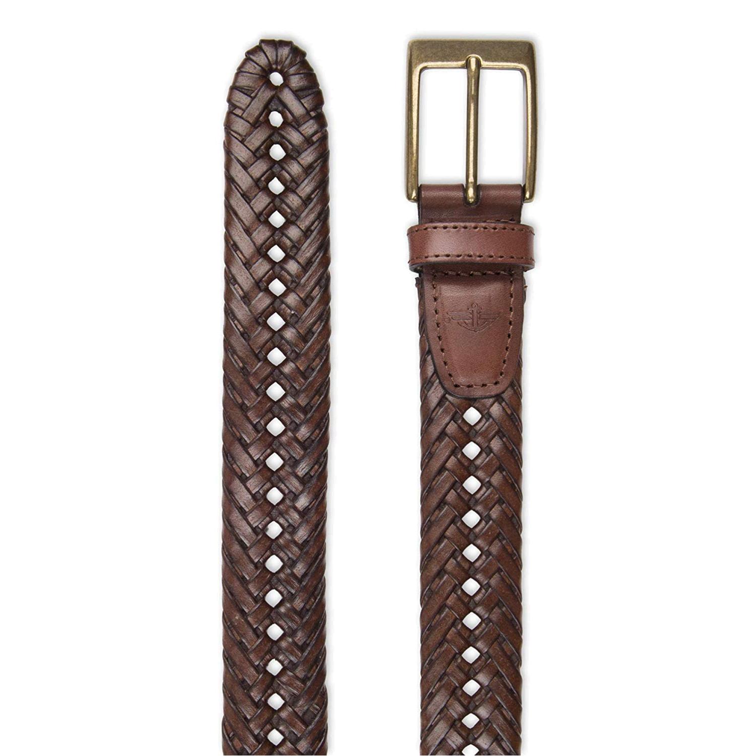 Dockers Men's 1 3/16 in. Glazed Top Braided Belt,Tan,36, Tan Glazed ...