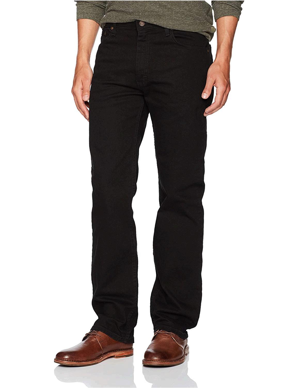 Wrangler Men’s Regular Fit Comfort Flex Waist Jean,, Black, Size 35W x ...