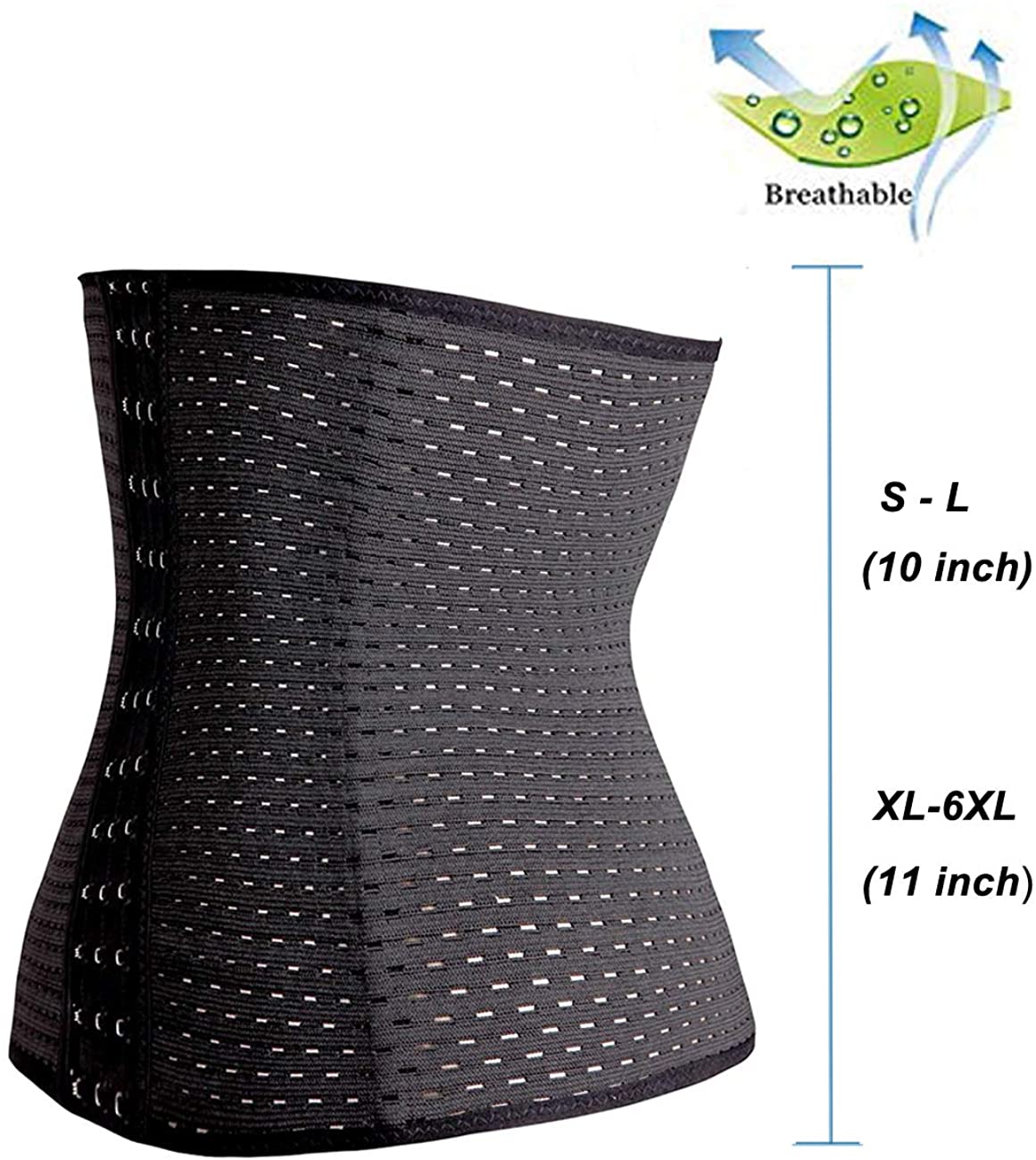 TINGLU Waist Trainer Corset Breathable and Invisible Waist, Black1