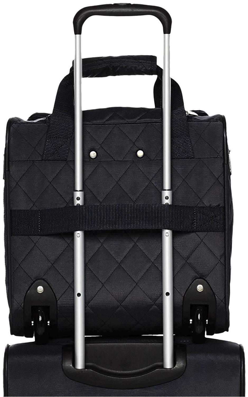 Basics Underseat Carry-On Rolling Travel Luggage, Black Quilted, Size 13.0 | eBay