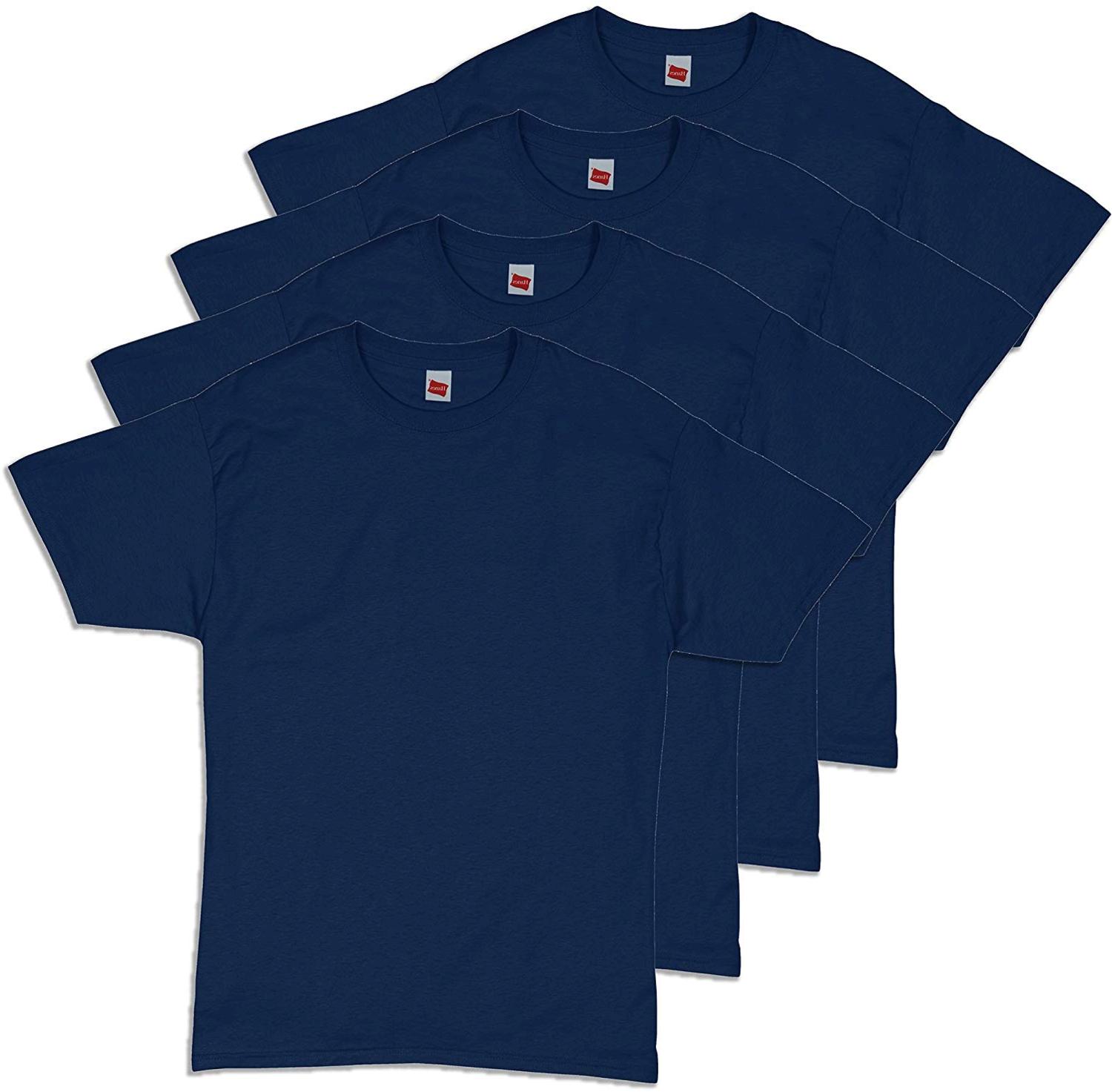 Hanes Men's Comfortsoft T-Shirt (Pack Of 4),Navy,Large, Navy, Size ...