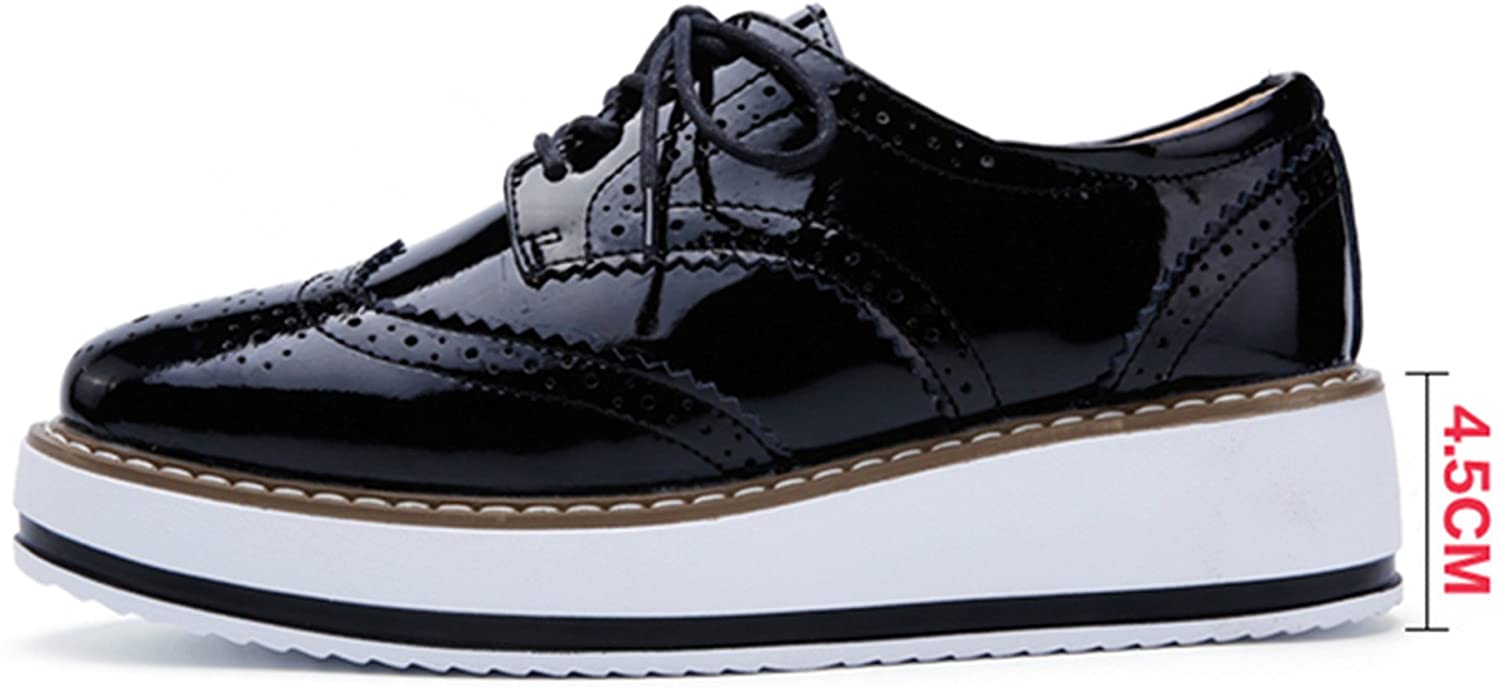 DADAWEN Women�s Platform LaceUp Wingtips Square Toe DADAWEN Women�s Platform LaceUp Wingtips Square Toe