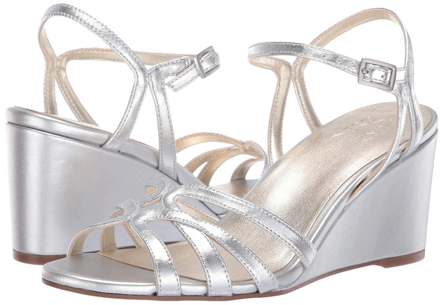 Naturalizer Women's Gio Wedge Sandal, Silver Metallic, Size 7.0 SlKe | EBay