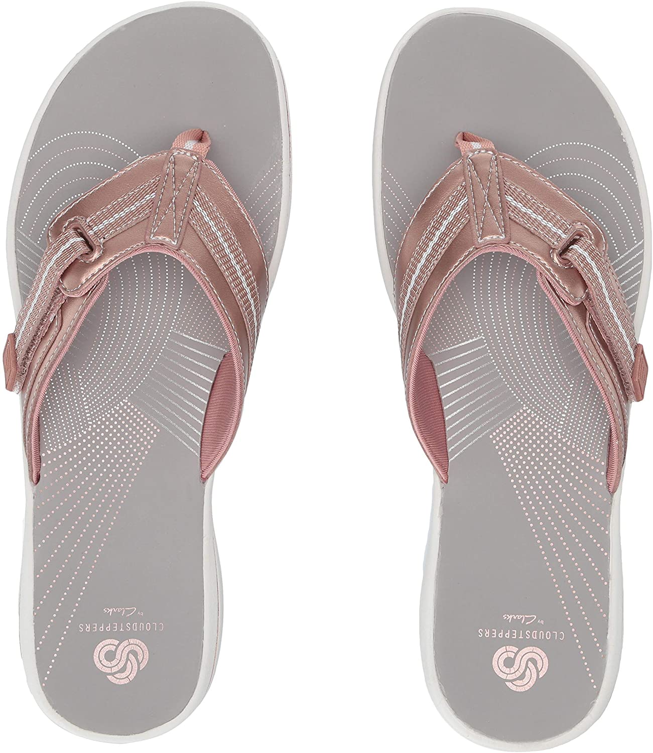 clarks gold flip flops