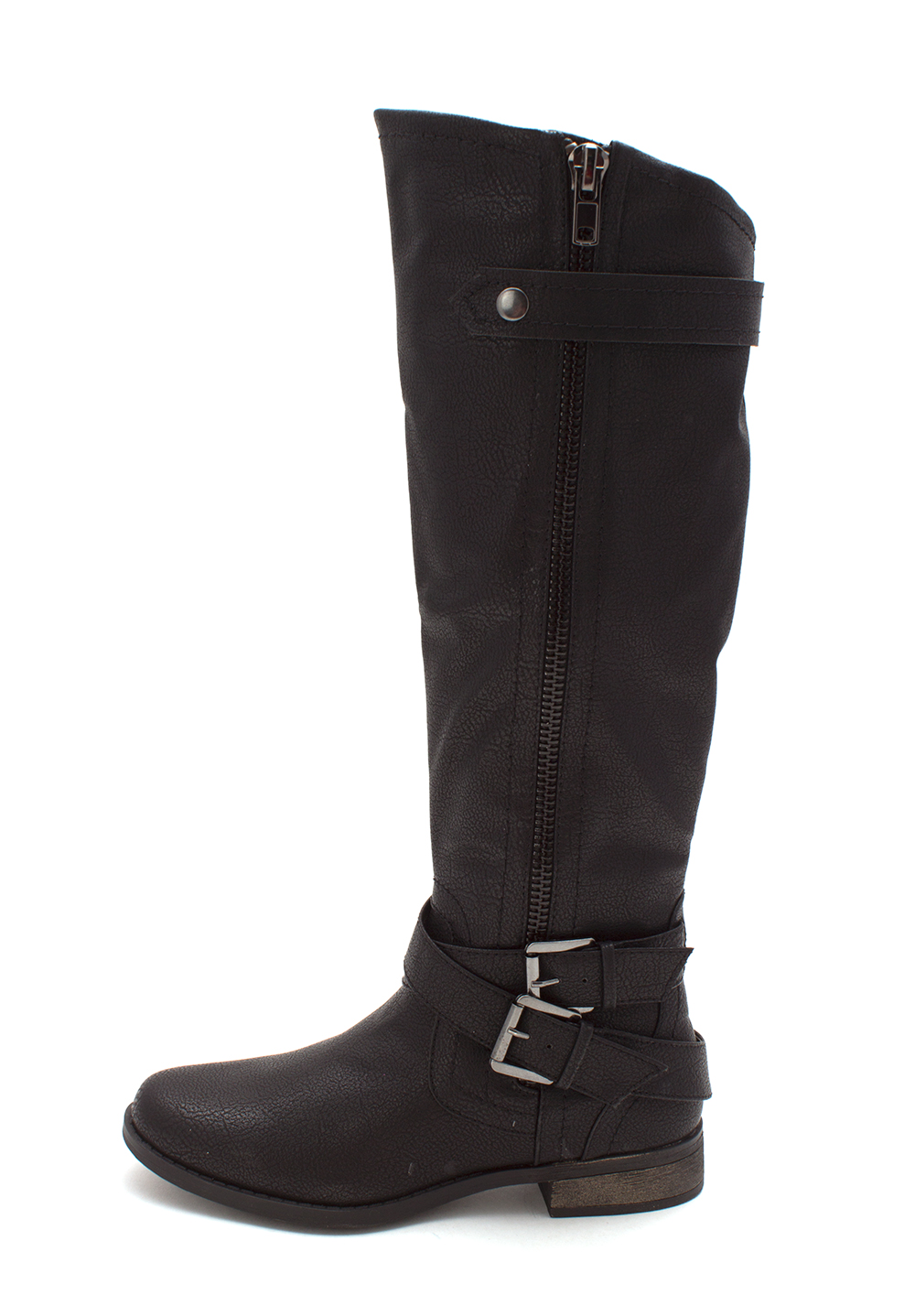 Rampage Womens Hansel Round Toe Mid-Calf Riding Boots, Black/Smooth ...
