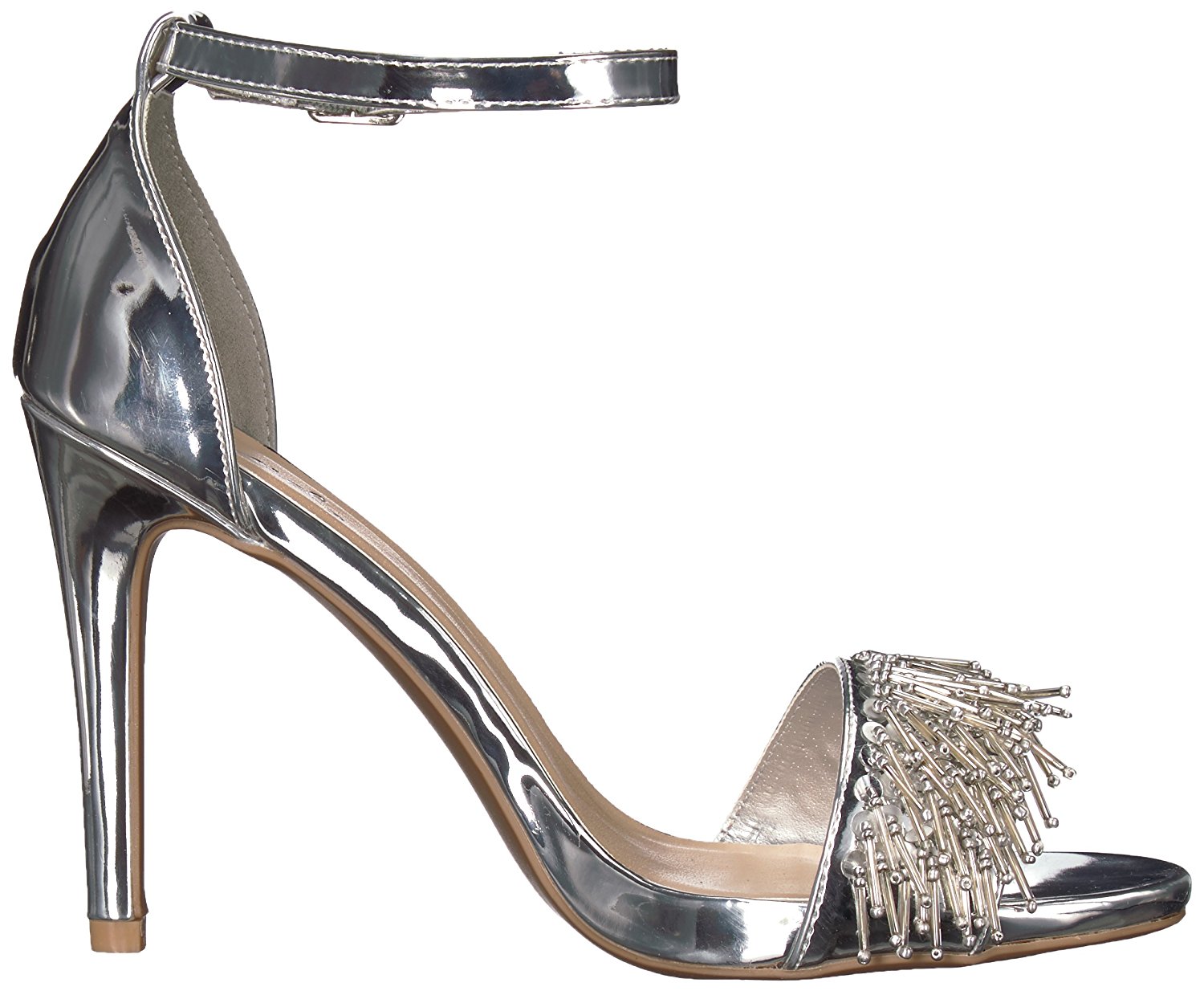 ankle strap sandals silver