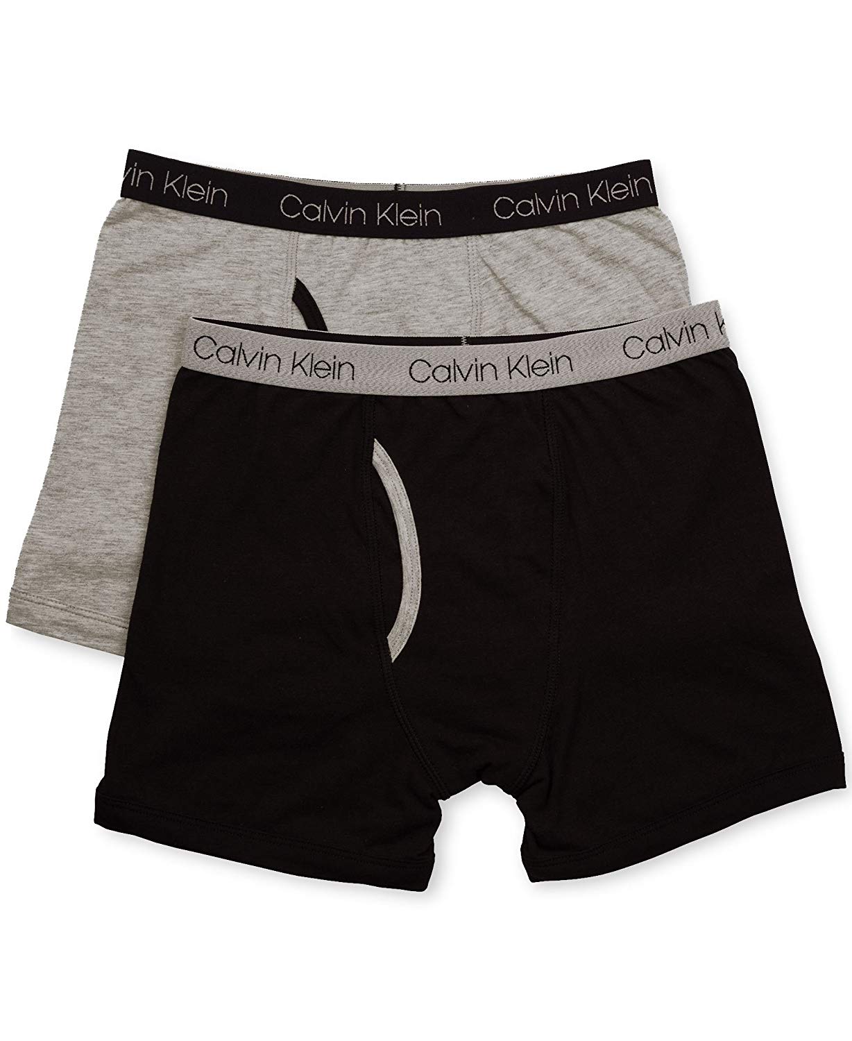Calvin Klein Big Boys' Assorted Boxer Briefs (Pack of 2), 2, Black