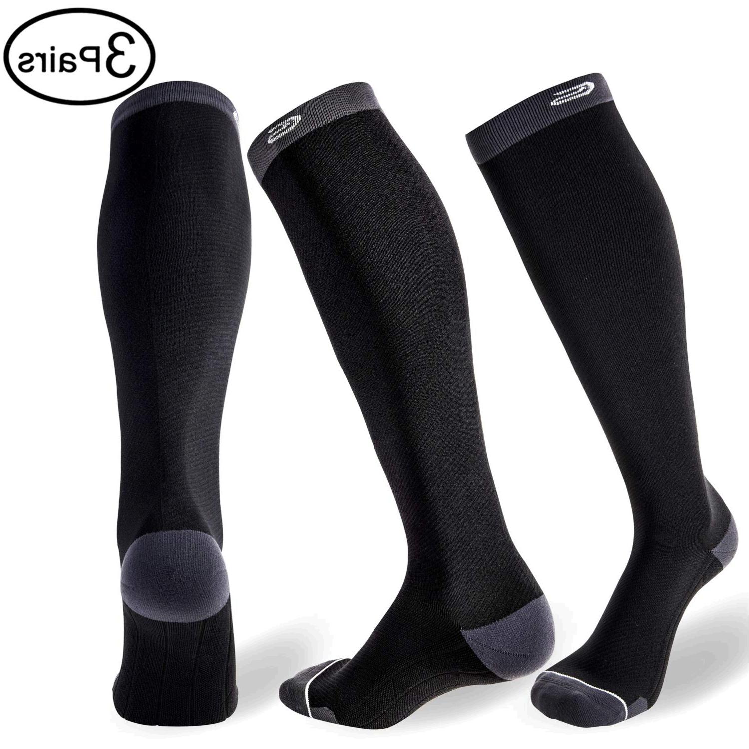 CS CELERSPORT 3 Pairs Compression Socks, Black&grey, Size Small ...
