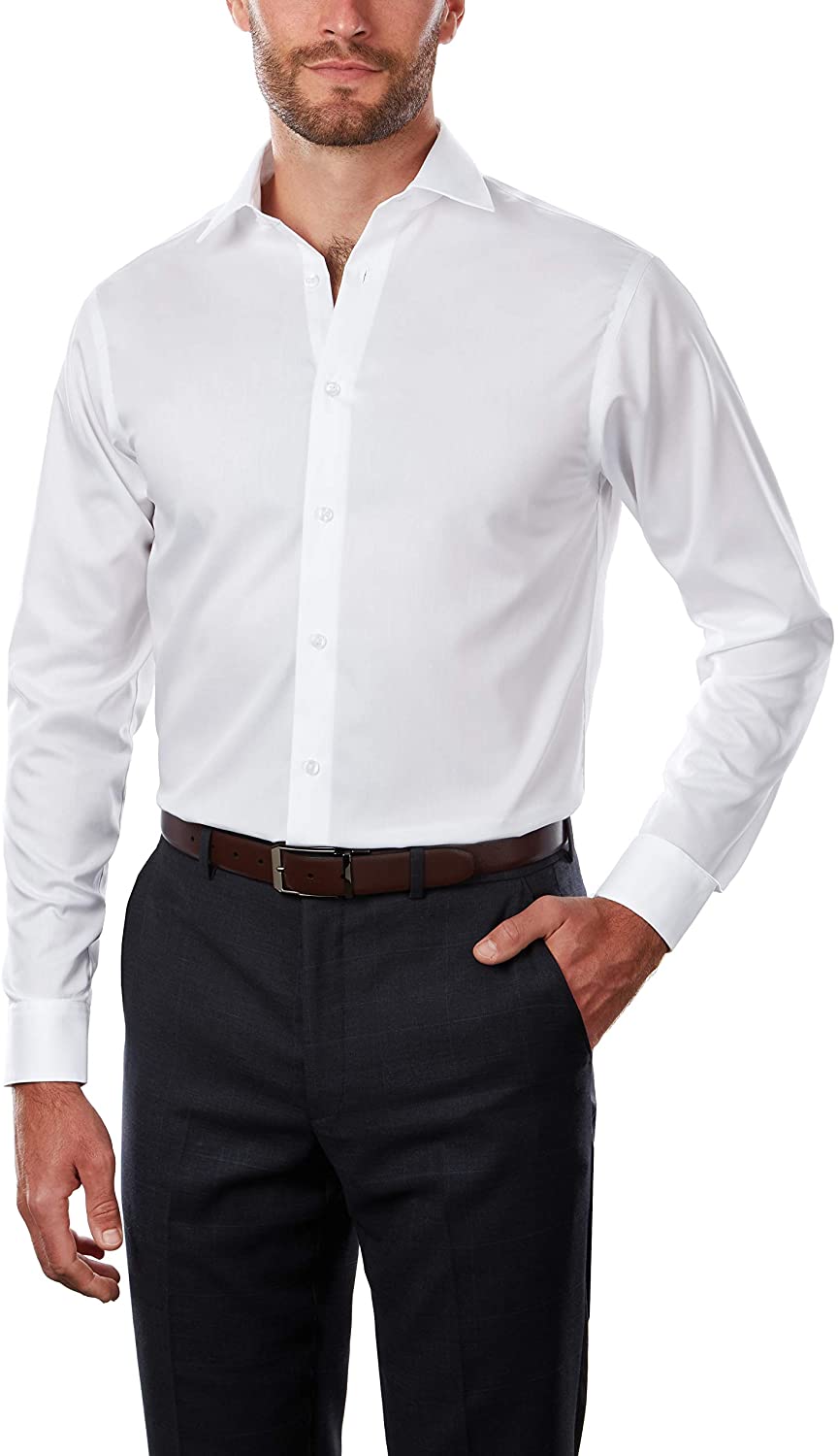 Calvin Klein Men's Dress Shirt Regular Fit Non Iron, White, Size 15.0