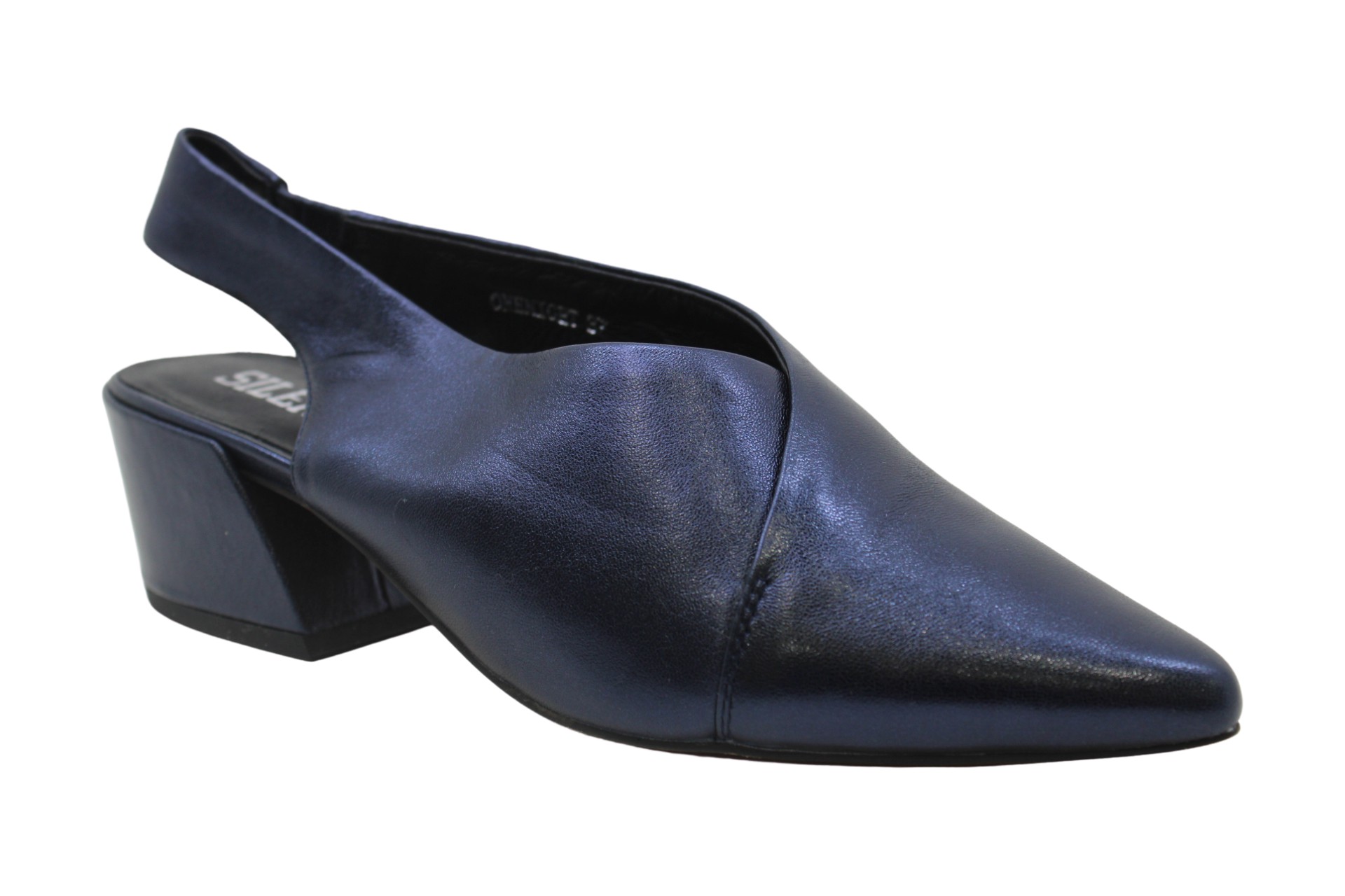 Silent D Women's Shoes One Night Leather Pointed Toe, Navy/metallic ...