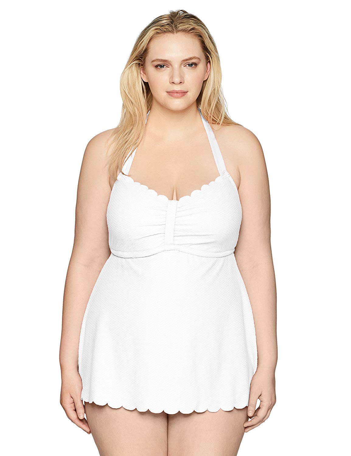 Jessica Simpson Women S Plus Size Retro One Piece Swimsuit White Size 1 0 1um Ebay