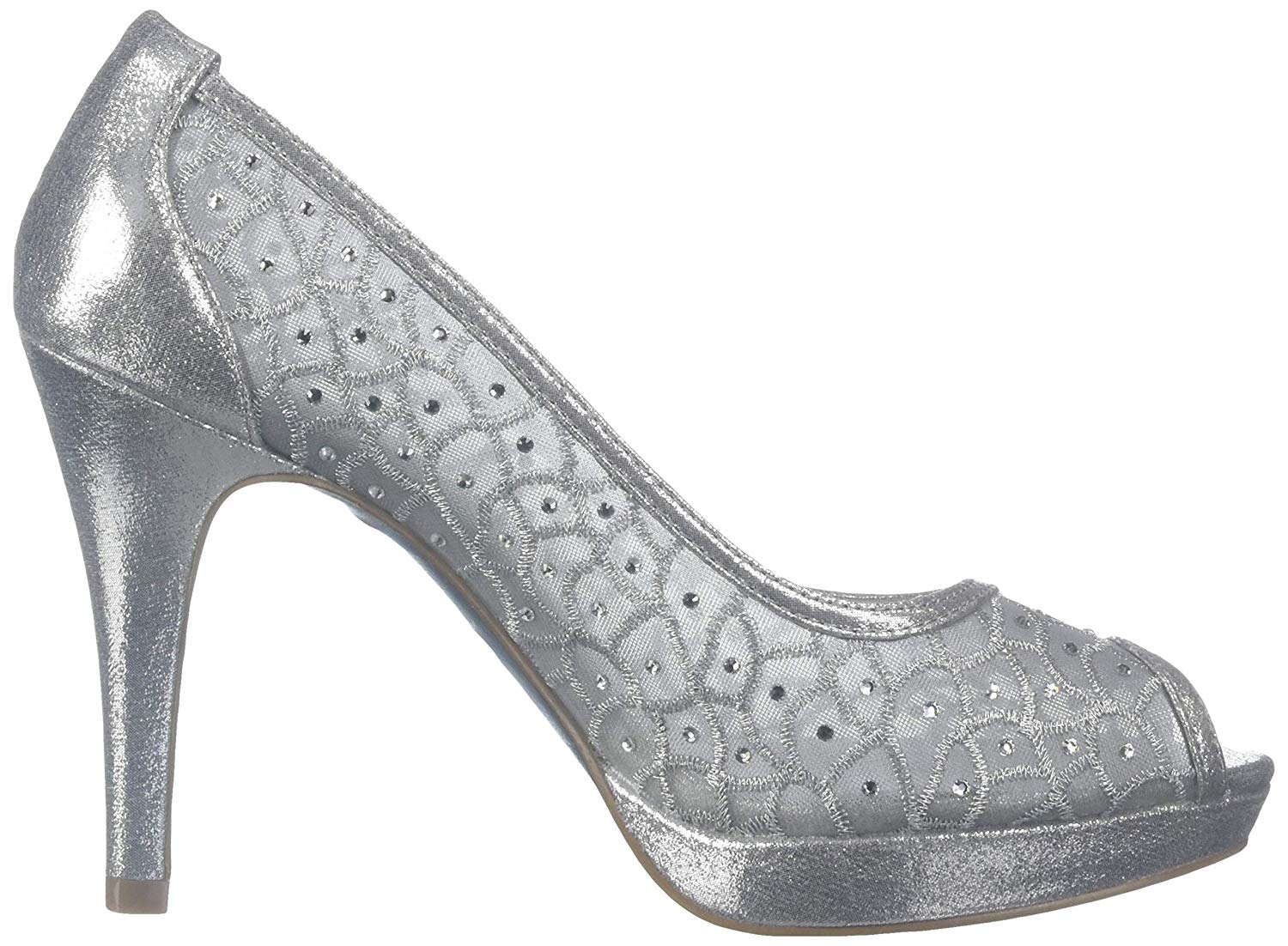 Adrianna Papell Womens Foxy Peep Toe Classic Pumps, Silver Sterling ...