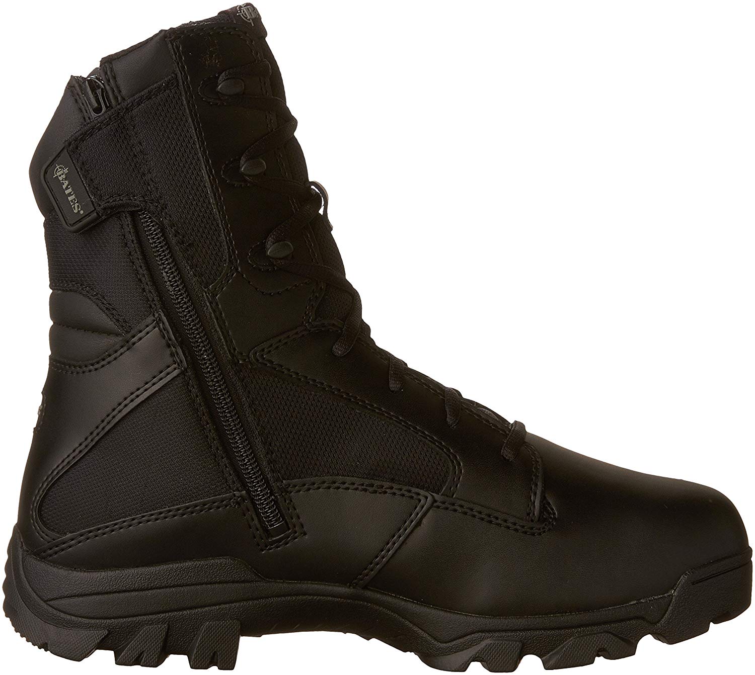 Bates Men's 8 Inch Leather Nylon Side-Zip Uniform Boot, Black, Size 8.5 ...