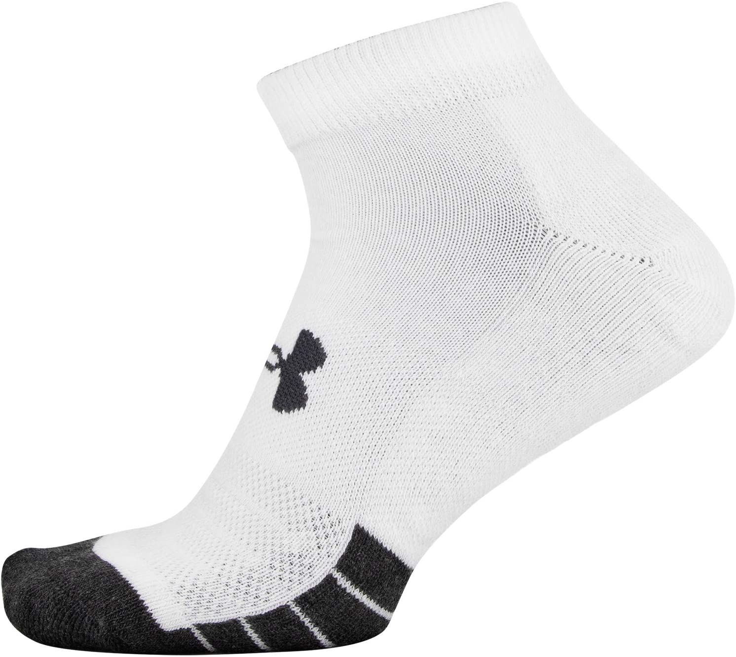 Under Armour Adult Performance Tech Low Cut Socks, 6pairs, White, Size