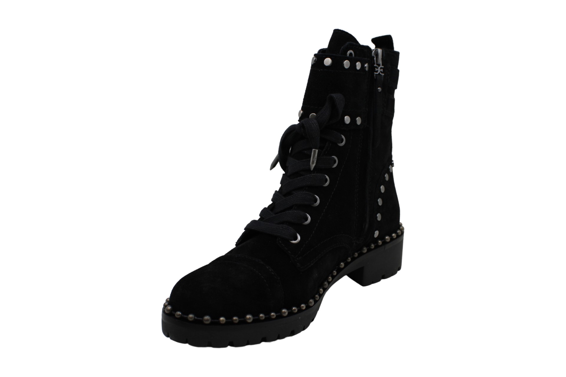 jennifer studded combat boot black