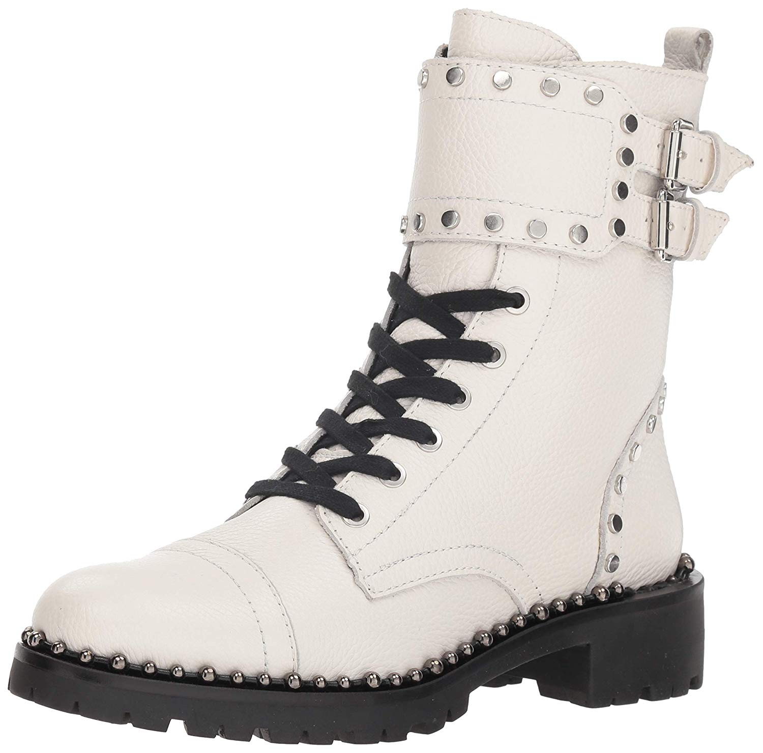 Sam Edelman Women's Jennifer Combat Boot, White, Size 7.5 ...