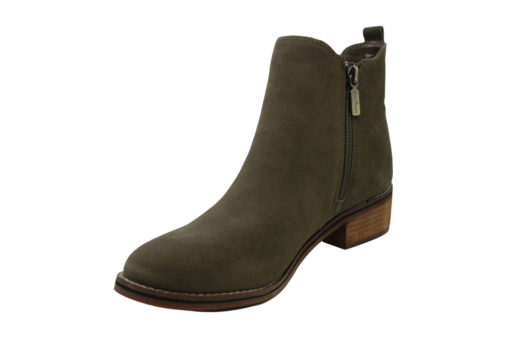 Aqua College Womens Lori Leather Almond Toe Ankle Fashion Boots Green