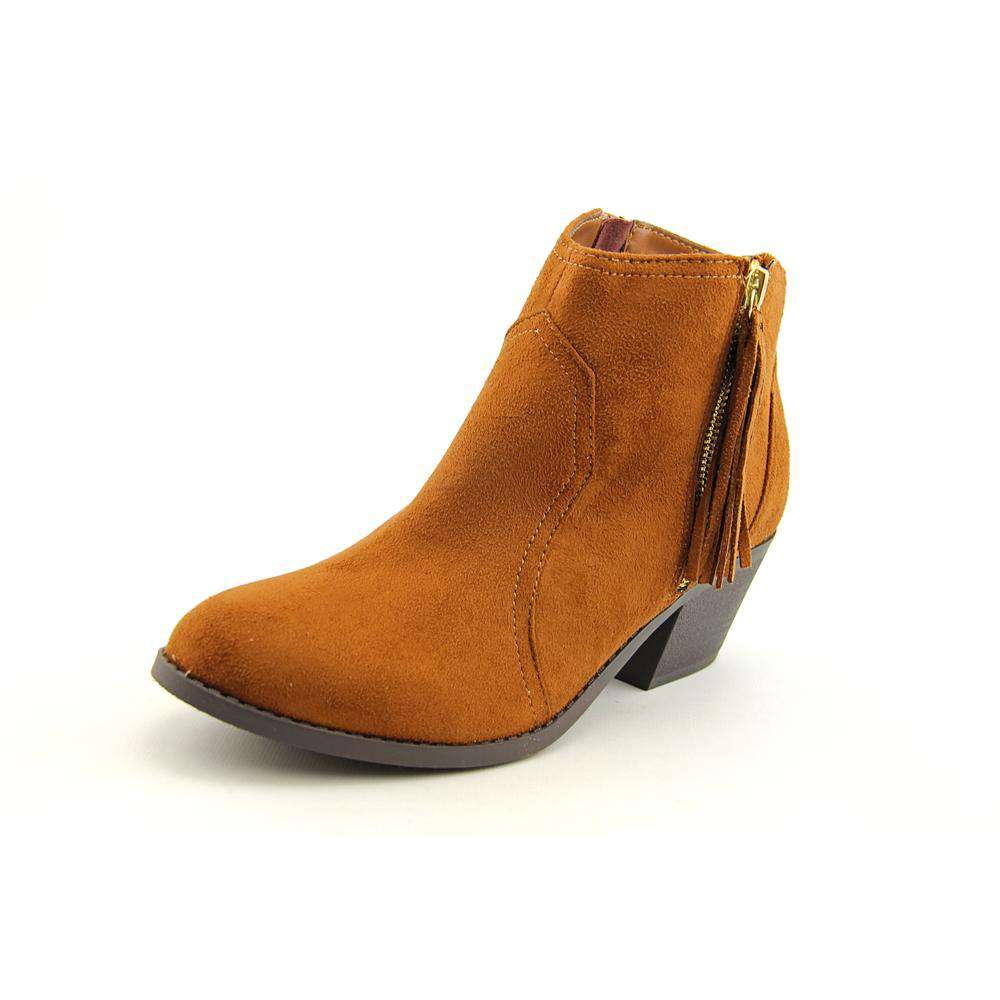 Sarah Jayne Big Girls Janis Ankle Bootie Brown Cognac Suede Size 6 M US