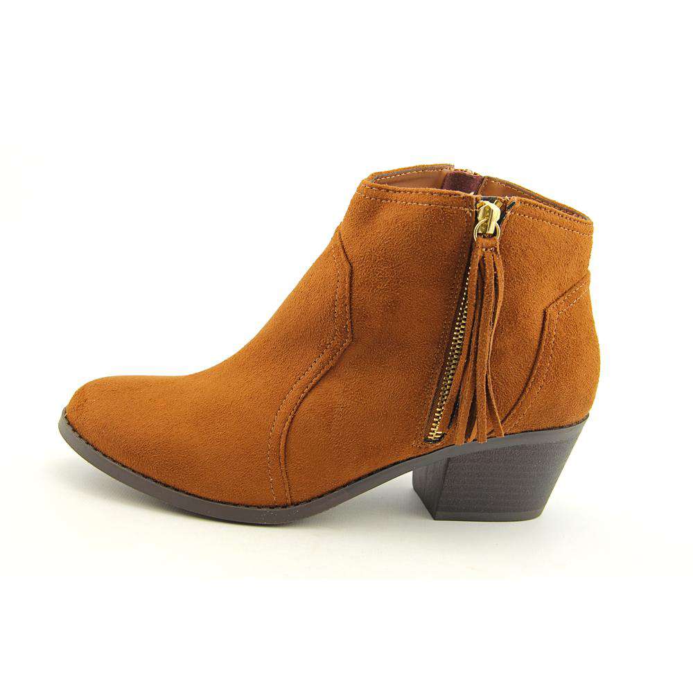 Sarah Jayne Big Girls Janis Ankle Bootie Brown Cognac Suede Size 6 M US