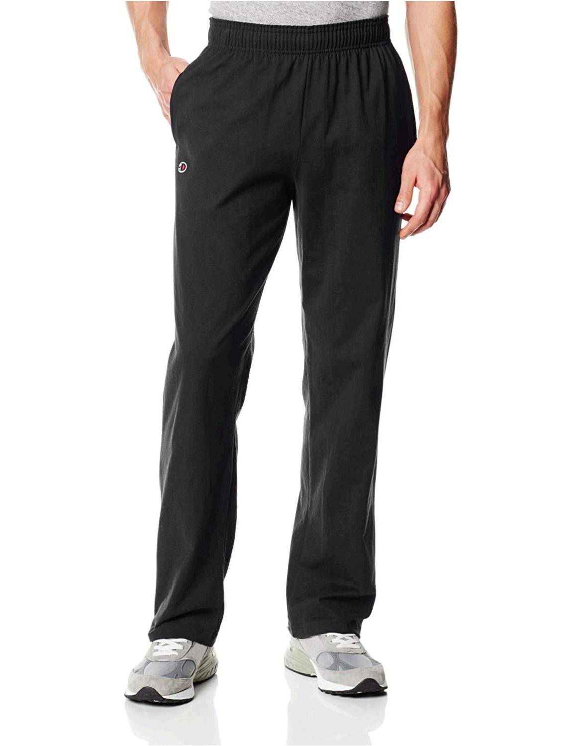 Champion Men's Authentic Open Bottom Jersey Pant, Small -, Black, Size ...