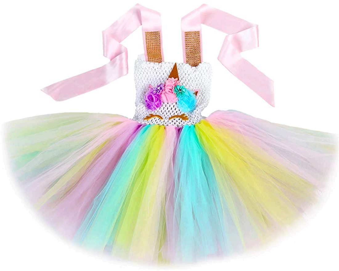 HJTT Pastel Unicorn Tutu Dress for Girls Kids Birthday ...