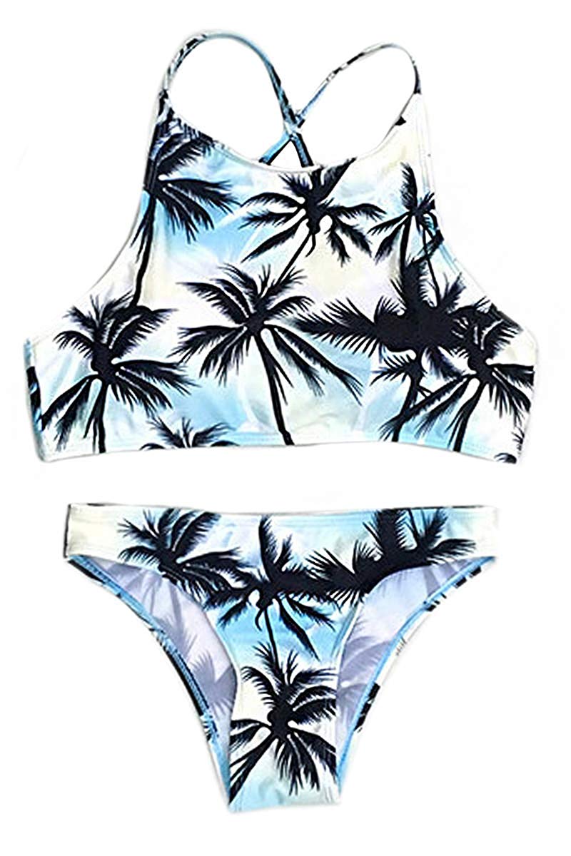 Cupshe Women S Tropical Coconut Palm Tie Back Bikini Coconut Tree My