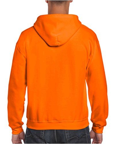 Gildan Men's Fleece Zip Hooded Sweatshirt Safety, Safety Orange, Size ...