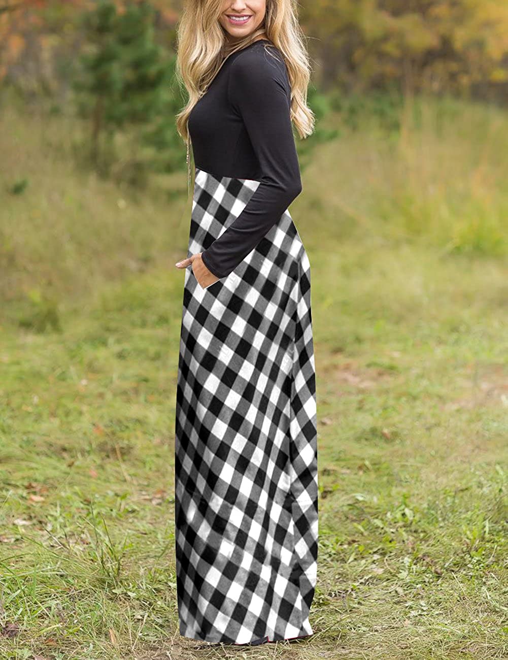 maxi plaid dress