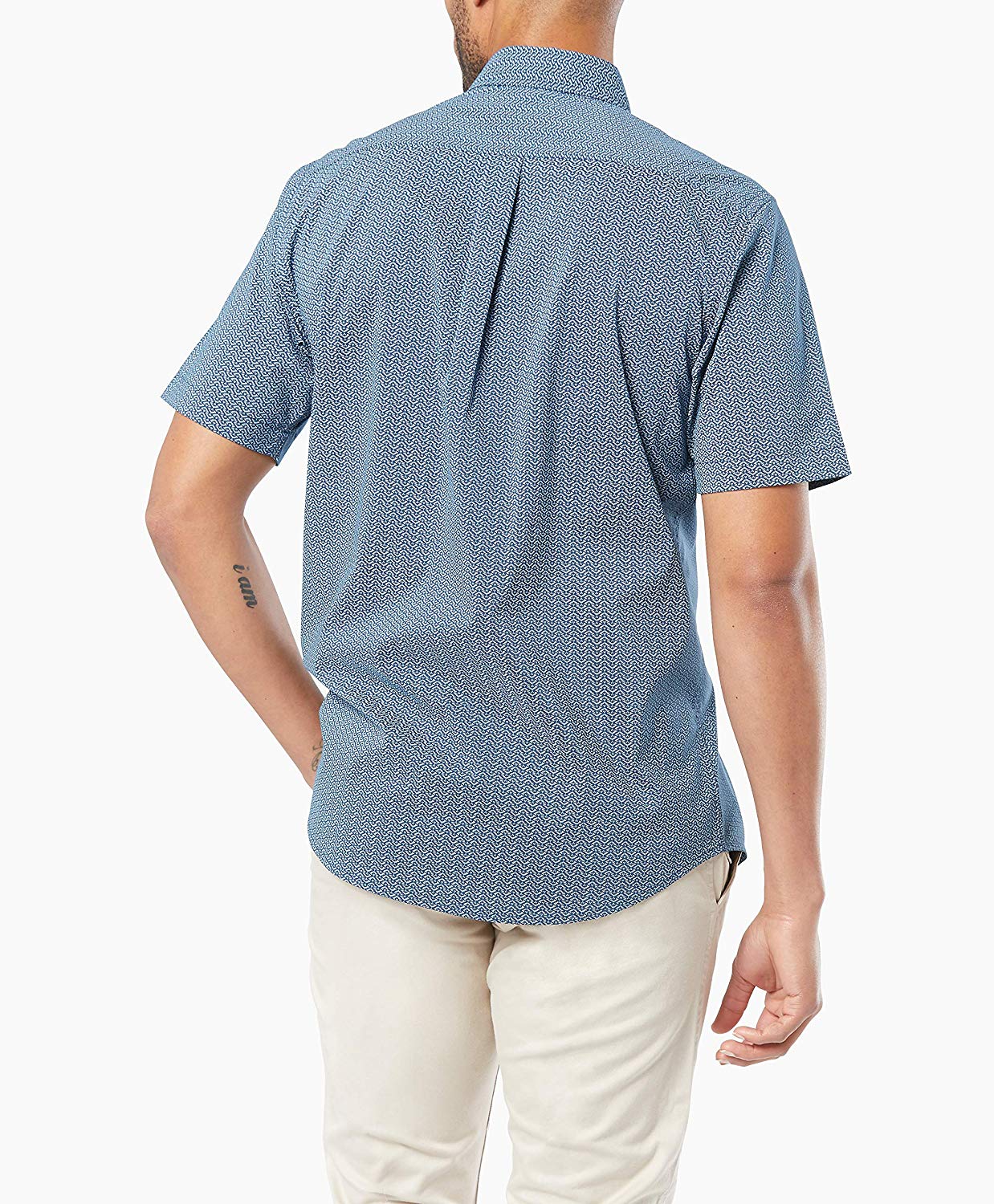 Dockers Men's Short Sleeve Button Down Comfort Flex Shirt,, Blue, Size ...