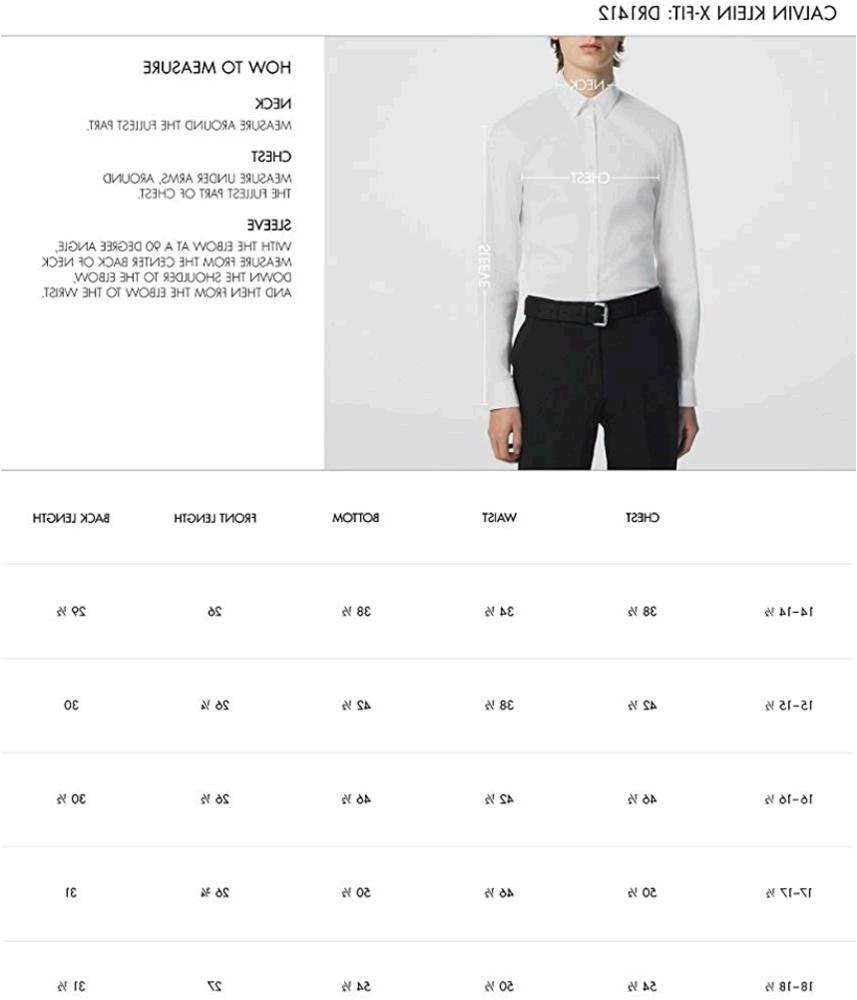 Calvin Klein Mens Shirt Size Chart