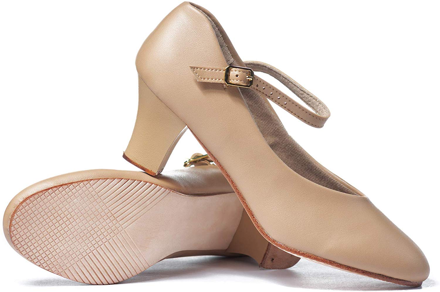 theatricals-adult-2-heel-character-shoes-t3200-tan-size-7-5-xksc-ebay