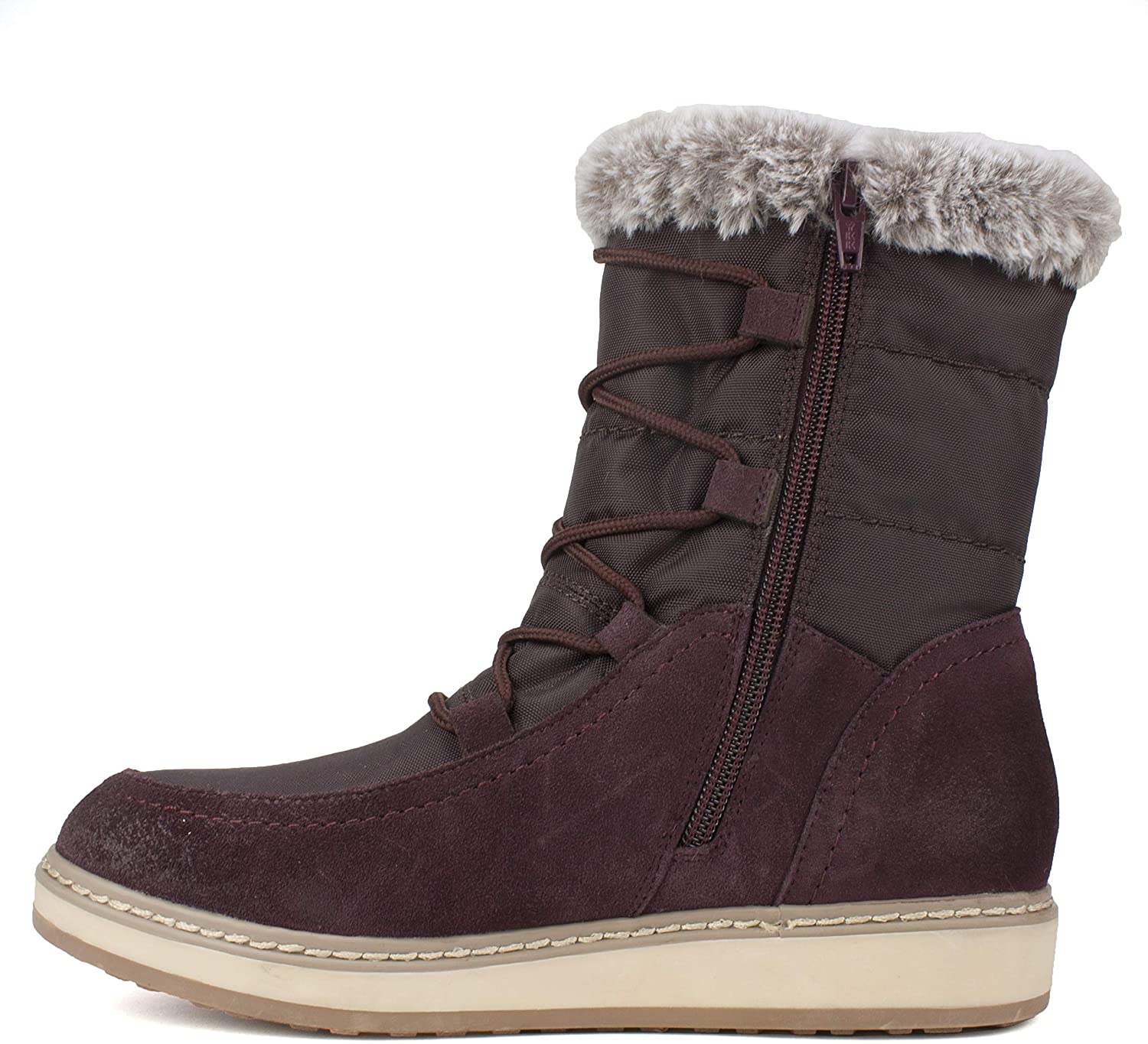 White Mountain Women's Shoes TANSLEY Suede Almond Toe Ankle, Burgundy ...