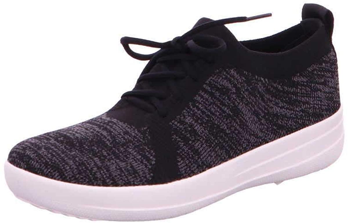 FitFlop Women's Shoes F-Sporty Uberknit Fabric Low Top Lace Up, Black ...