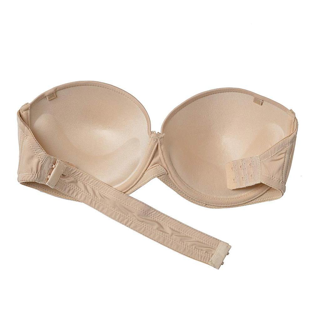  Strapless  Bra  with Clear Back Invisible Strap Push Up  