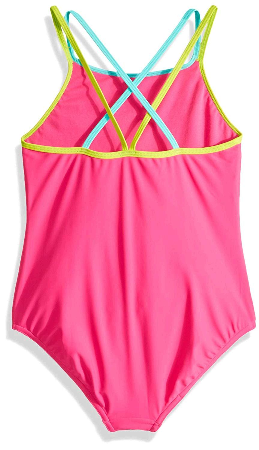 Speedo Criss Cross One Piece Swimsuit, Electric Pink,, Electric Pink ...