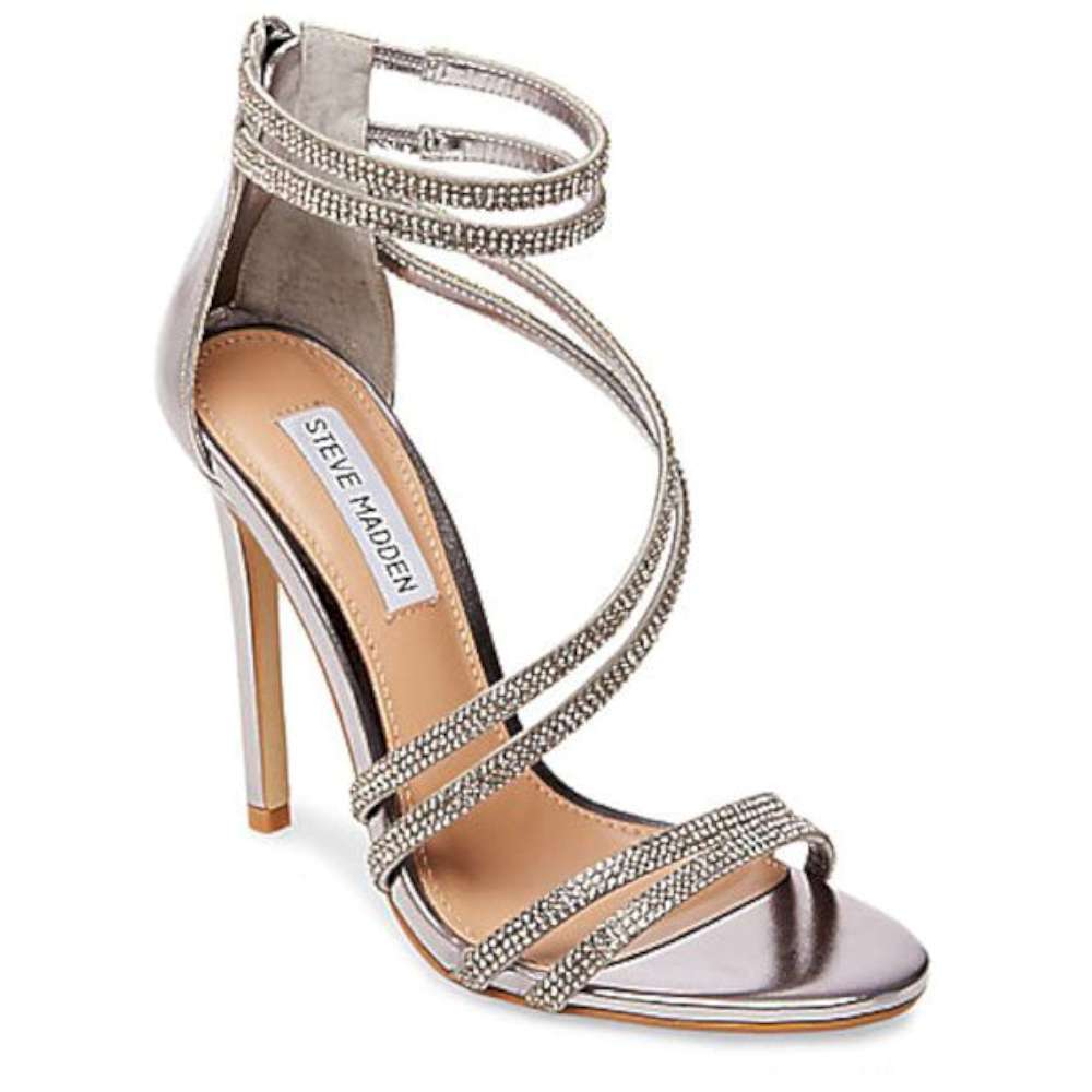 Steve Madden Womens Fiffi Open Toe Ankle Strap Classic Pumps Silver Size 7.0 Steve Madden Womens Fiffi Open Toe Ankle Strap Classic Pumps Silver Size 7.0
