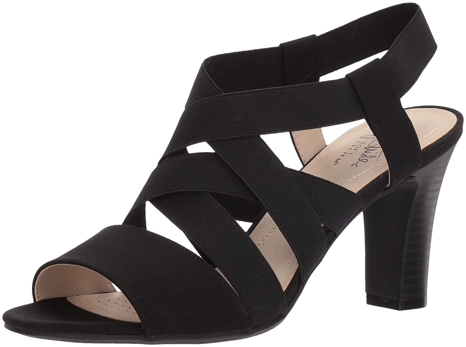 LifeStride Womens Charlotte Open Toe Formal Strappy Sandals, Black ...