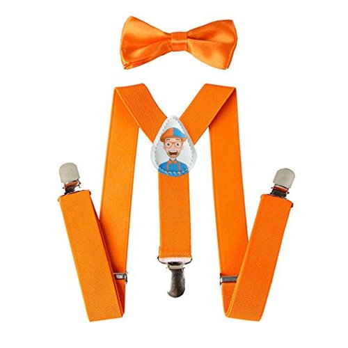 Blippi Kids Orange Suspenders and Bow Tie for, Orange ...