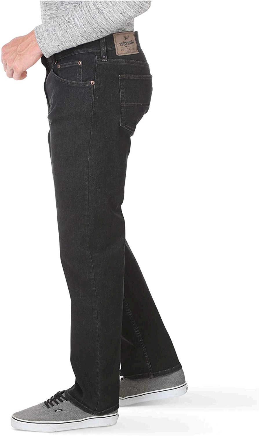 Wrangler Men's Relaxed Fit Comfort Flex Waist Jean, Dark Denim, Size ...