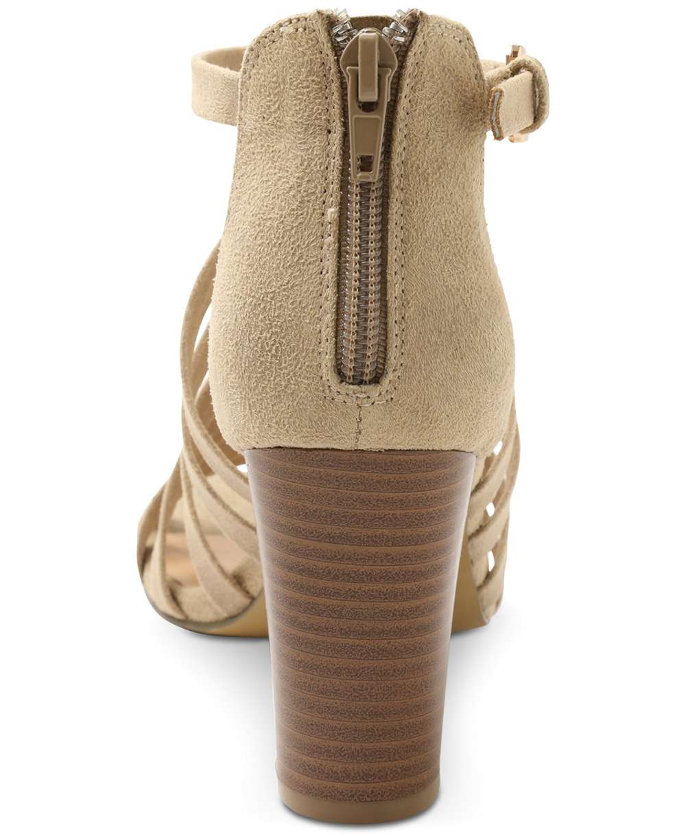 Xoxo Womens Bassett Cotton Open Toe Formal Strappy Sandals, Sand Micro, Size 7.5 | eBay