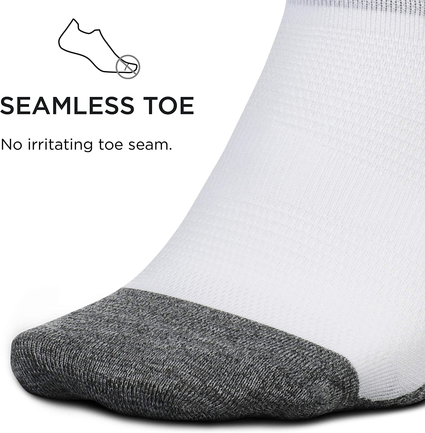 Feetures Elite Ultra Light No Show Tab Sock Solid, White, Size Small